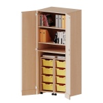 Garagenschrank OH,ne Sockel, 5 OH, 2 Container mit je 4 hohen Boxen, B/H/T 80x190x60cm 